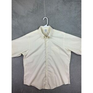 Brooks Brothers Dress Shirt Mens 18 35 Short Sleeve Button Up 1818 Slim Fit